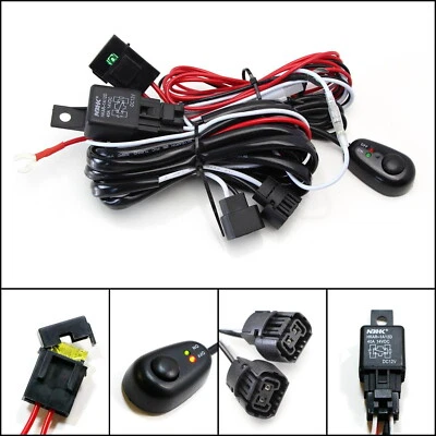 5202 PSX24W Relay Harness Wire Kit+LED ON/OFF Switch For Fog Lights HID Worklamp (for: BMW)