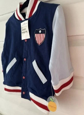 NWT Navy Varsity Jacket 18 - navy blue and white