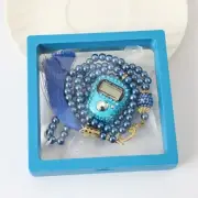 Elegant Muslim Prayer Beads with Digital Counter – Blue Tasbih/ Misbaha Set