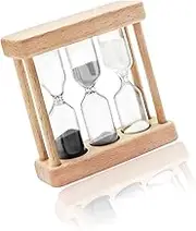 Classic Wooden Frame Sand Hourglass Timer, Decorative Sandglass Clock for 1/3/5 Minute Timing, for Games, Classroom, Home & Office Décor, Gift-Ready Design, Vintage Style