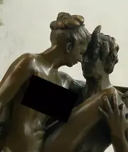 Collectible Hand crafted Diablo Devil Lucifer With Nude Nymph Bronze Statue Sale