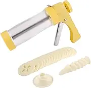 WESTch Biscuit Making and Icing Set, Cookie Maker Press Gun Kit, Multifunctional Comfort Grip Cookie Press, Food Grade Cake Maker with 16 Discs and 6 Nozzles, Ideal for Beginner and Professional