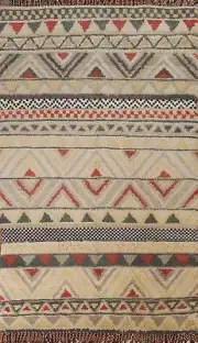 Thick Plush Tribal Moroccan Oriental 5'x8' Wool Area Rug Geometric Hand-knotted