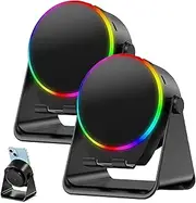 4-in-1 360° Rotating Bluetooth Speaker Stand, Cell Phone Stand with Wireless Bluetooth Induction Speaker, for Bedroom Use (2-PCS Black)