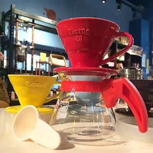 TIAMO V01陶瓷雙色咖啡濾器組 附滴水盤量匙 1-2人。濾杯組➕TIAMO 手沖壺✨內附影片教學🎦✨