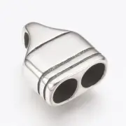 2pcs Stainless Steel Cord Ends For Leather Cord Bracelets Making Antique Silver