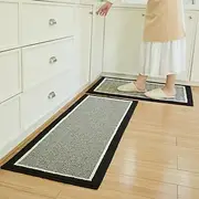 Non-Skid Washable Kitchen Rugs Mats Anti-Fatigue, Non-Slip Absorbent Woven Runner Rubber Backed for Floors, Machine Washable Farmhouse Standing Mats for Sink,