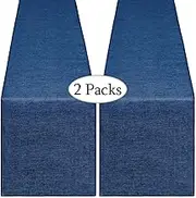Navy Blue Table Runners 13x108 inches 2 Pieces Burlap Runner 4th of July Decorations for Home, Farmhouse, Dining Linens Decoration Independence Day