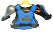NEW IN BAG CCM MSP125 POWERLINE HOCKEY SHOULDER PADS ~ BLUE ~ SIZE: MEDIUM