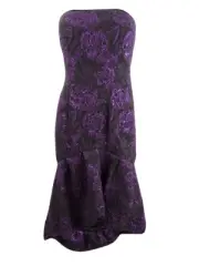Aidan Mattox Women's Strapless Mindi Dress (4, Plum)