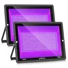 2 Pack 600W LED Black Lights, 395nm to 410nm Outdoor Flood Blacklight Light w...