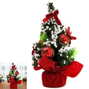 Christmas Tree Ornaments Tabletop Mini Christmas Tree Desktop Decor for Holiday Xmas Home -Red