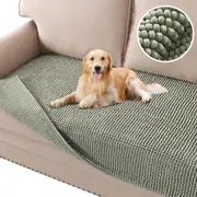 Plush Chenille Dog Bed Cover Thick Soft Sofa Cover for Cushion Couch Anti Slip Couch Cover Water Resistant Furniture Protector for Dog, Pet, Cat,Sage