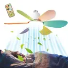 Large Ceiling Fan E27 Socket Fan 30/40W W/ Dimmable LED Light Remote Controller