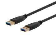 Monoprice USB 3.0 Type-A to Type-A Cable - 6 Feet - Black, For Data Transfer