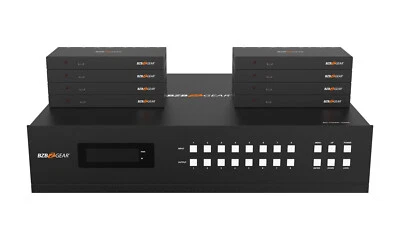 BZBGEAR 8x8 4K UHD HDMI/Audio Matrix Switcher Over HDBaseT with 2-Way IR/ARC/IP
