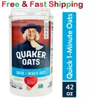 Quaker, Quick 1 Minute Oats, Oatmeal, Quick Cook Oatmeal, 42 oz Canister.