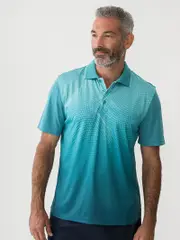 Short Sleeve Cougars Quick Dry Polo Lagoon Green Print