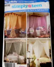 Simplicity Uncut Sewing Pattern Simply Teen Bed Canopies Twin Or Full sizes