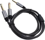 ETHZZLE Stereo Jack to 2 Mono Jacks TRS to Ts Cable 3.5mm to 1/4' Adapter 1m Audio Cable Low Impedance