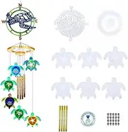 Xidmold Sea Turtle Wind Chimes Resin Molds Silicone Kit, Silicone Resin Mold Kit for Wind Chime Casting, Turtle Epoxy Resin Molds Craft Supplies for DIY Wind-Bell Decorations Home Decor