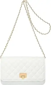 [Time Pawnshop] Women Shoulder Bag Quilted Crossbody Purse Designer Lattice Leather Chain Bag