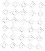 30pcs Aluminum Eye Shadow Box Sew Patches Cover Cute Patch Plate Aluminum Square Eyeshadow Pan Fabric Stickers Portable Sticker Glowy Makeup Container Snaps Plaid Decals Lip Silver