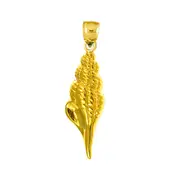 14K Gold Tulip Shell Gastropod Mollusk Charm