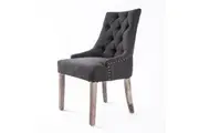 French Provincial Dining Chair Oak Leg AMOUR BLACK
