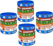 24 Rugby Baseball Sports Silicone Bracelets, Game time Party Rugby Baseball Wristbands, One Size, Silicone, no gemstone