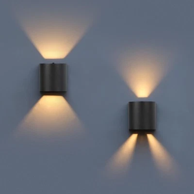 2-Pack LED Up & Down Adjustable Wall Lights,Anti-Rust Aluminium Modern Outdoo...