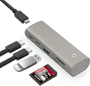 Type C USB 3.1 Gen 2 Hub 10Gbps Super Speed Portable USB C Hub Adapter with 2 Type C Ports &1 USB 3.0 Port & SD/TF(Micro SD) Card Reader for Desktop PC/Laptop, Phones, and More with 20cm USB C Cable