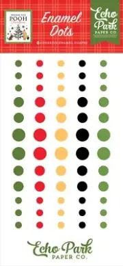 1 Pack Echo Park Paper WINNIE THE POOH CHRISTMAS Decorative Enamel Dots
