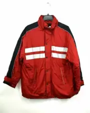 Topman Red Front Snap Long Sleeve Front Pocket Reflective Tape Classic Jacket
