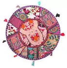 22" Round Floor Pillow Cushion/Cover Throw/Bean Bag Large With Patchwork Violet