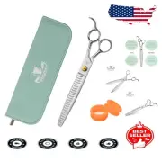 Gold Mantis 8" Dog Scissors - Matte Deluxe Ergonomic Thinning Shear for Groomers
