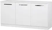 Oos Living Alaska 3 Doors Credenza File Cabinet, White