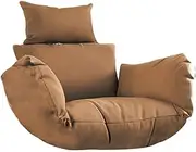 DONGXIAO Furniture replacement waterproof cushion with pillow for sofa egg chair rattan chair hanging basket seat living room garden balcony office(Color:Light brown)