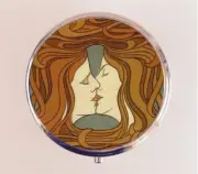 Art Nouveau Lesbian Kiss Pill Box Case Pillbox Holder Trinket Deco LGBTQ
