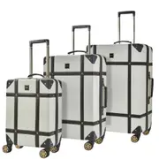 Rock Vintage 3 Piece Hardsided Luggage Set - Cream