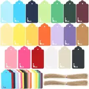 200 PCS Gift Tags, 20 Colors Tags with String Paper Tags Colored Tags for Gifts