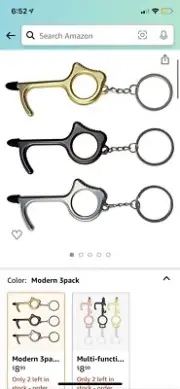 button pusher keychain 3 pk