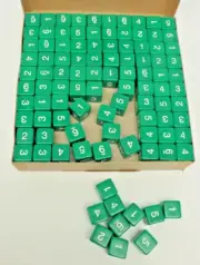 Box of 200 Green with White Numbers 15MM D6 6-Sided Game Dice