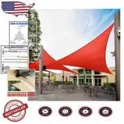 Robust 20' Red Triangle Shade Sail - Water Resistant, Effortless Installation