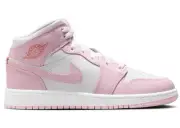 Size 6.5Y - Jordan 1 Mid Pink Foam Fire Red (GS) DQ8423-608