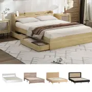 Oikiture Bed Frame Queen Double King Single Size Wooden Bed Platform Timber
