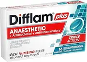 Difflam Difflam Plus Anaesthetic Sore Throat Lozenges, Menthol & Eucalyptus, 16 count