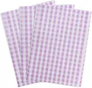 MR FIVE 60 Sheets Purple Checkered Tissue Paper,14" x 20",White with Purple Plaid Tissue Paper for Gift Bags,Checkered Party