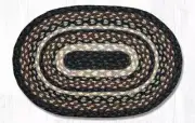 2 PC Braided Jute Oval Placemat/Trivet/Swatch. BROWN, BLACK, CREAM. Earth Rugs