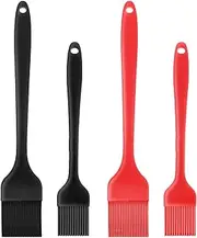 Silicone Basting Pastry Brush Set, 4 Pack Heat Resistant Cooking Food Brush for Oil Sauce BBQ Grill Barbeque Kitchen Baking Cooking Pastries Cakes Meat Desserts